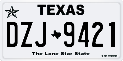 TX license plate DZJ9421