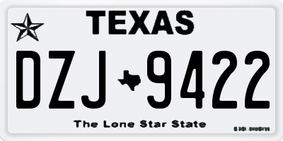 TX license plate DZJ9422