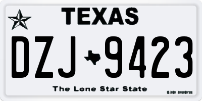 TX license plate DZJ9423