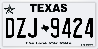TX license plate DZJ9424