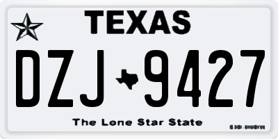 TX license plate DZJ9427