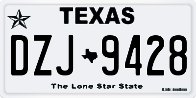 TX license plate DZJ9428
