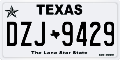 TX license plate DZJ9429