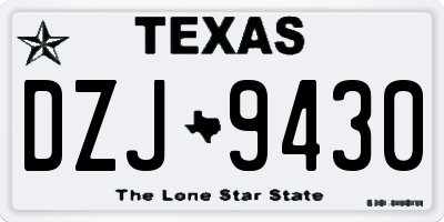 TX license plate DZJ9430
