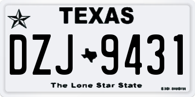 TX license plate DZJ9431