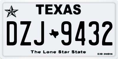 TX license plate DZJ9432