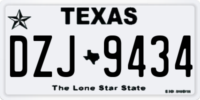 TX license plate DZJ9434