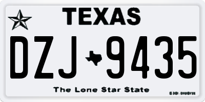TX license plate DZJ9435