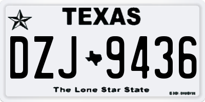 TX license plate DZJ9436