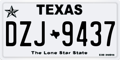 TX license plate DZJ9437