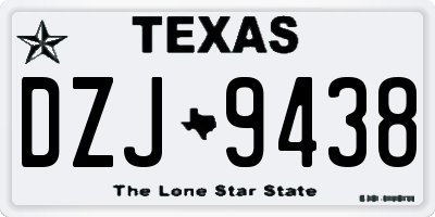TX license plate DZJ9438