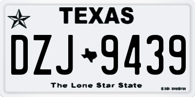 TX license plate DZJ9439