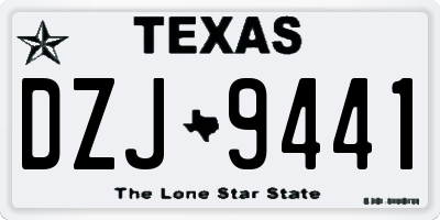 TX license plate DZJ9441