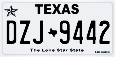 TX license plate DZJ9442