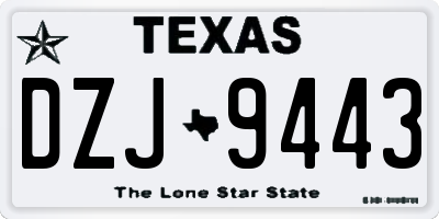 TX license plate DZJ9443