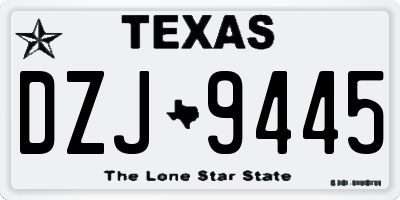 TX license plate DZJ9445