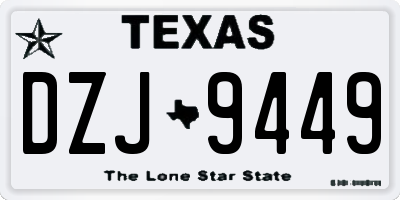 TX license plate DZJ9449