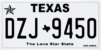 TX license plate DZJ9450