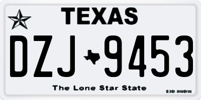 TX license plate DZJ9453