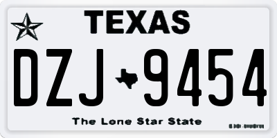 TX license plate DZJ9454