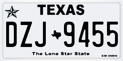 TX license plate DZJ9455