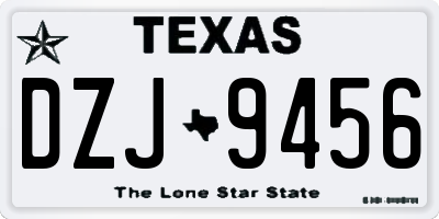 TX license plate DZJ9456