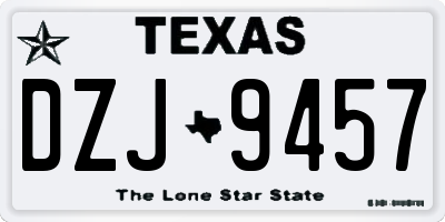 TX license plate DZJ9457