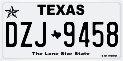 TX license plate DZJ9458