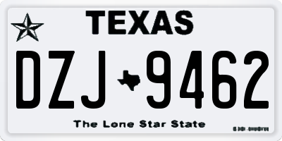 TX license plate DZJ9462