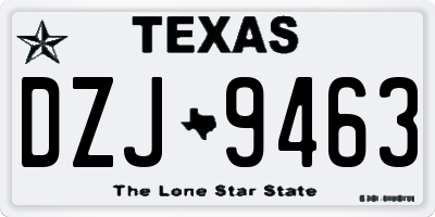 TX license plate DZJ9463