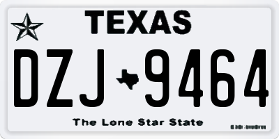 TX license plate DZJ9464