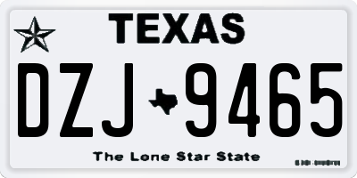 TX license plate DZJ9465