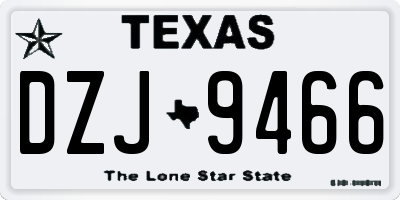 TX license plate DZJ9466
