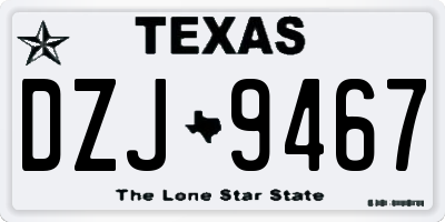 TX license plate DZJ9467