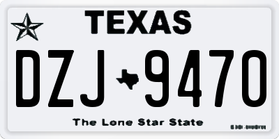 TX license plate DZJ9470