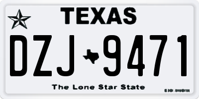 TX license plate DZJ9471