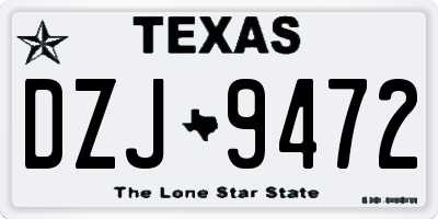 TX license plate DZJ9472