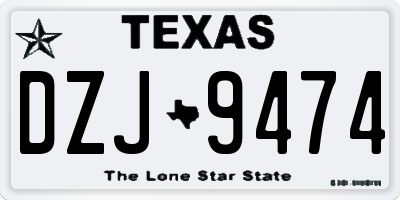 TX license plate DZJ9474
