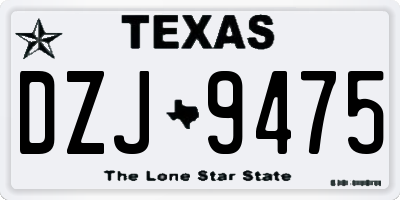 TX license plate DZJ9475