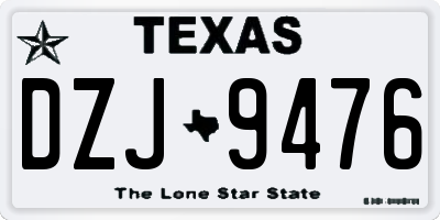 TX license plate DZJ9476