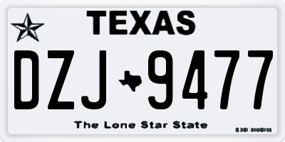 TX license plate DZJ9477