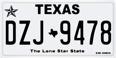 TX license plate DZJ9478