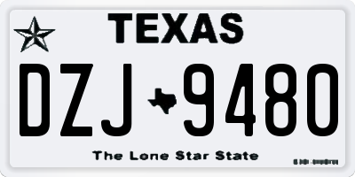 TX license plate DZJ9480