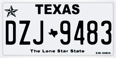TX license plate DZJ9483