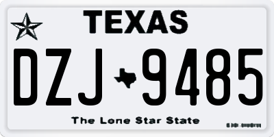 TX license plate DZJ9485