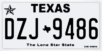 TX license plate DZJ9486