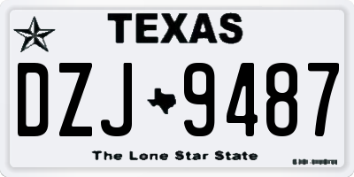 TX license plate DZJ9487