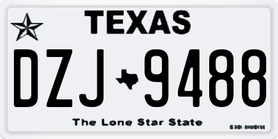 TX license plate DZJ9488