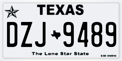 TX license plate DZJ9489
