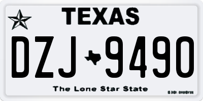 TX license plate DZJ9490